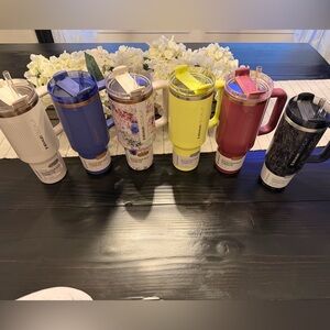 Stanley Insulated Tumblers in Blue, White, Yellow, Pink, and Black